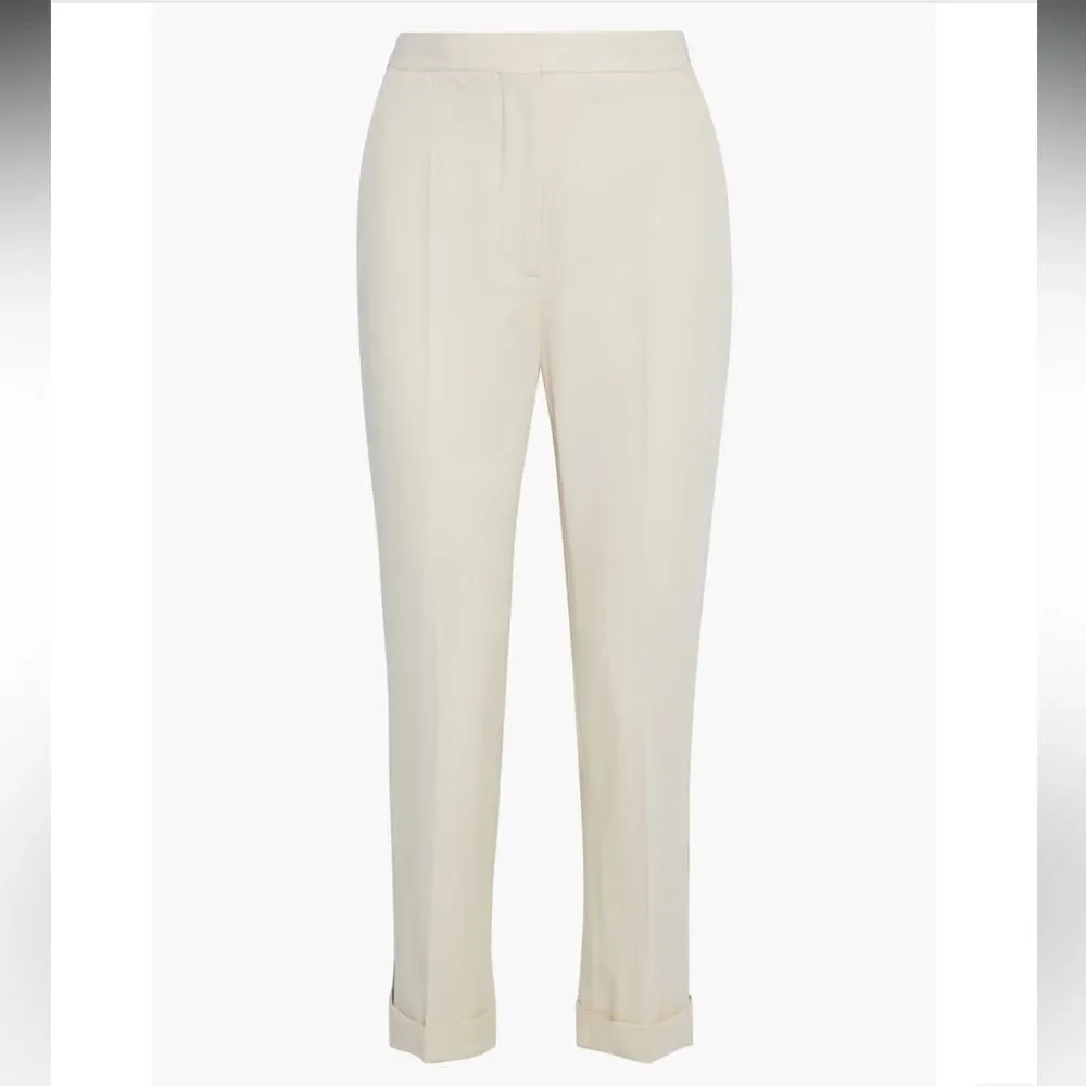 Stella McCartney Ivory Striped Wool-twill Slim Cuffed Pants size 40 - Picture 3 of 13